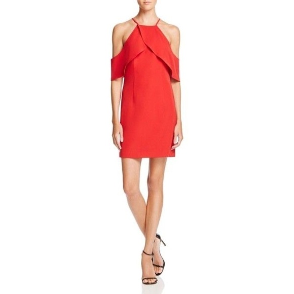 BARDOT Red Off The Shoulder Dress - Picture 1 of 3